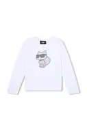 Bluzki dla dziewczynek - Karl Lagerfeld longsleeve dziecięcy kolor biały - miniaturka - grafika 1