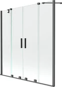 Parawany nawannowe - Mexen Velar Duo parawan nawannowy 2-skrzydłowy rozsuwany 140 x 150 cm, transparent, gun metal - 896-140-000-02-95 - miniaturka - grafika 1