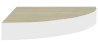 Półki do salonu - Narożna półka ścienna dąb + biel H4-K80 - miniaturka - grafika 1