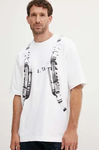 G-Star Raw t-shirt bawełniany męski kolor biały z nadrukiem D25077-C784 - Koszulki męskie - miniaturka - grafika 1