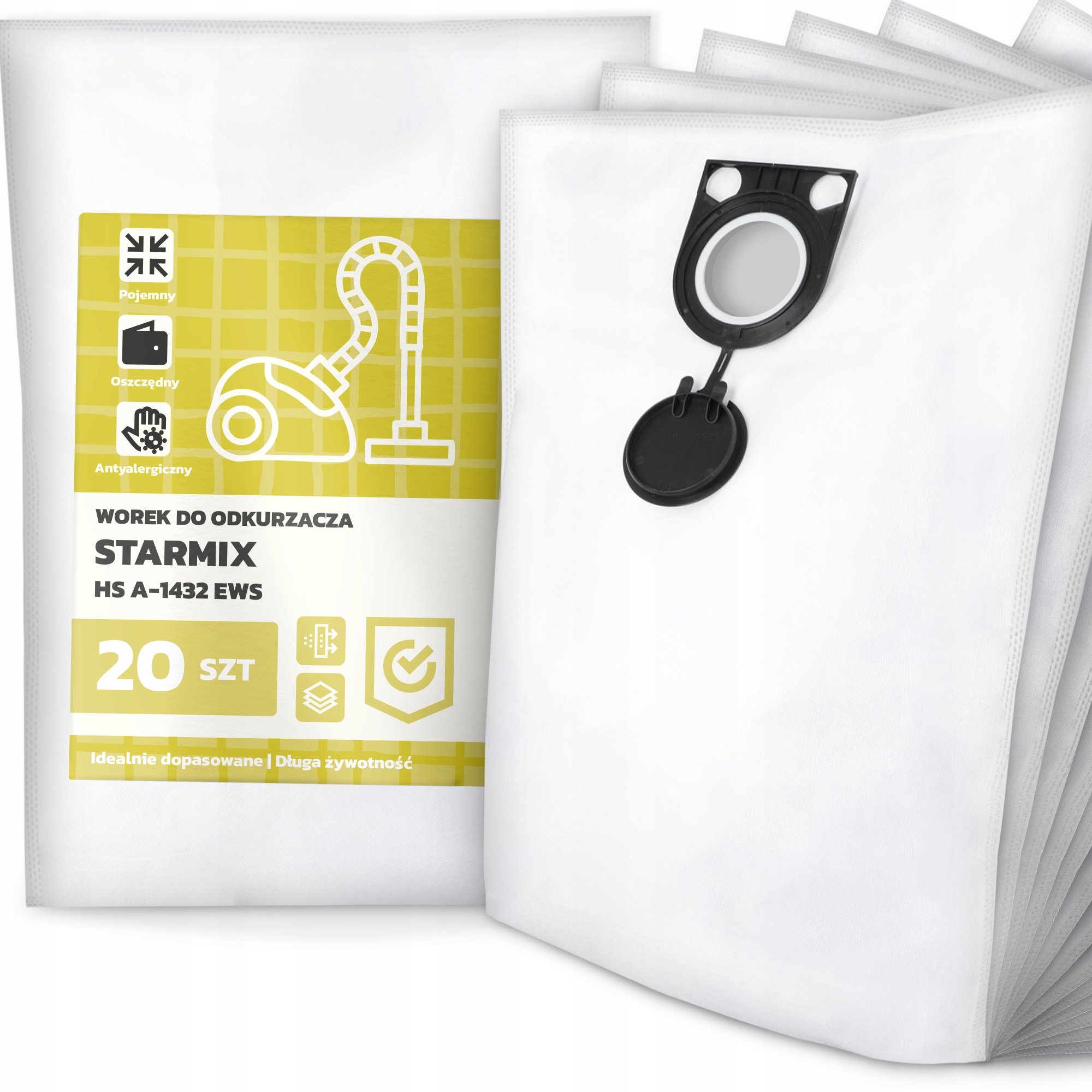20x Worek do Odkurzacza Starmix Hs A-1432 Ews Syntetyczny Pojemny Mocny G9