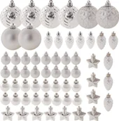 Bombki - Bombki Choinkowe Nietłukące Bombka Na Choinkę Ozdoby Srebrne Zestaw 60 szt - miniaturka - grafika 1