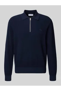 Sweter z dzianiny o kroju regular fit z efektem wafla - Lacoste - Swetry męskie - miniaturka - grafika 1