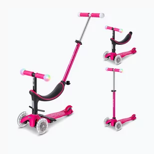 Hulajnoga trójkołowa dziecięca Micro Mini2grow Magic LED pink - Hulajnogi - miniaturka - grafika 1