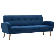 Sofy i kanapy - Trzyosobowa sofa pikowana niebieska - Umberro 3Q - miniaturka - grafika 1
