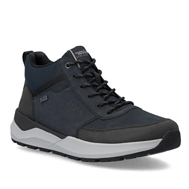 Buty męskie trzewiki granatowe Rieker 06003-14 szerokie impregnowane47