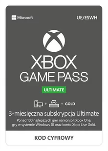 Subskrypcja Game Pass Ultimate (PC, Xbox) – 3 miesiące - Kody i doładowania cyfrowe - miniaturka - grafika 1