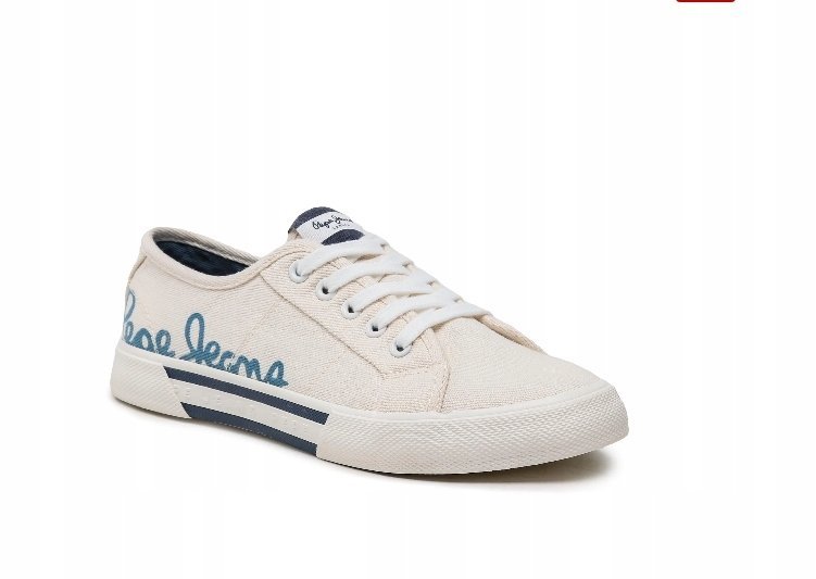 Pepe Jeans Brady Damskie Trampki Niskie Ecru Z Logo 42 Awh