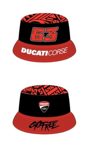 63 Czapka rybacka Bagnaia Ducati Dual Line, Męskie, L/XL, Czarny