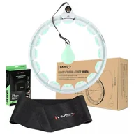 Pozostały sprzęt i akcesoria do ćwiczeń - Hula hop HMS HHW06 Plus Size Zielony + pas wyszczuplający BR163 Czarny - miniaturka - grafika 1