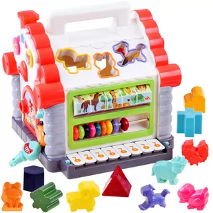 Interaktywny Domek Sorter Klocki Zwierzątka Za3518 - Zabawki interaktywne dla dzieci - miniaturka - grafika 1