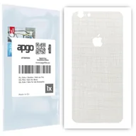 Szkła hartowane na telefon - Folia naklejka skórka strukturalna na TYŁ do Apple iPhone 6 Plus - Tkanina Biała - apgo SKINS - miniaturka - grafika 1