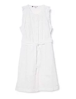 Sukienki - Tommy Hilfiger Damska sukienka Rubi Emb Dress Ns, biały (Th Optic White), 36 PL - grafika 1