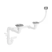 Syfony - Kuchinox SYFON 2 × 3,5" Z PRZELEWEM DO ZLEWU STALOWEGO OKS B24T OKS B24T - miniaturka - grafika 1