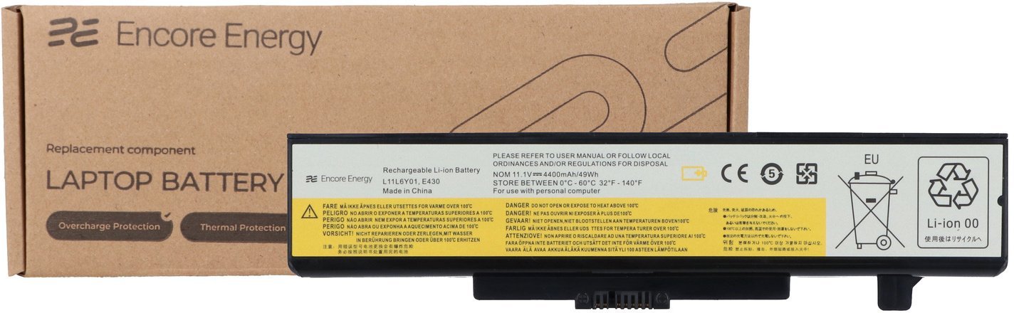 Bateria Encore Energy Bateria do Lenovo B580 V480 M5400 Edge E430 E440 E530 49Wh 11.1V 4400mAh E430