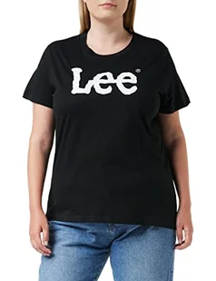 Lee Damska koszulka z logo Tee Black, czarny, XL - Koszulki i topy damskie - miniaturka - grafika 1