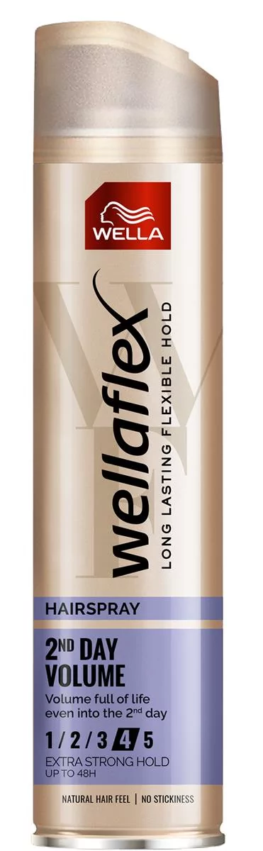 Wella Wellaflex 2nd Day Volume, extra mocny lakier do włosów, 250ml