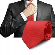 Krawaty i muchy męskie - Elegancki KRAWAT Męski Klasyczny CZERWONY Krateczka M.20 Pako Jeans - miniaturka - grafika 1