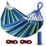 Hamaki - HAMAK OGRODOWY DWUOSOBOWY XXL NAJWIĘKSZY 200x150 TORBA drewniane poprzeczki - miniaturka - grafika 1