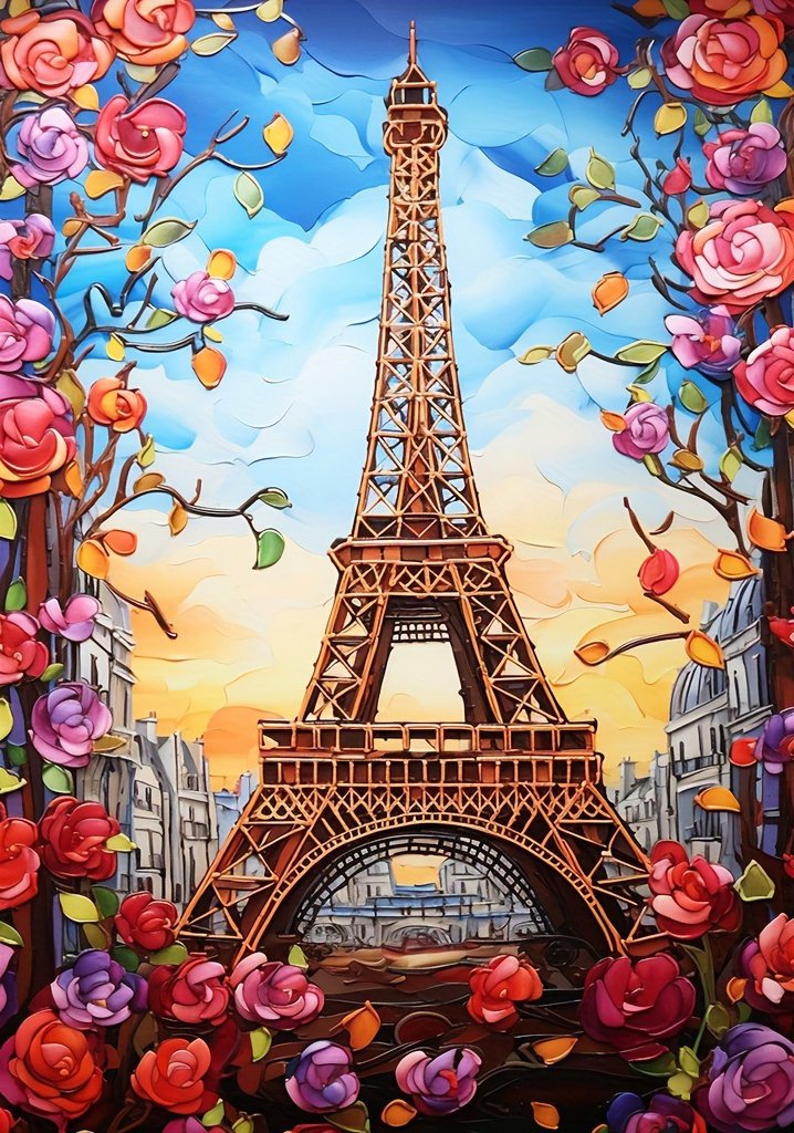 Mozaika diamentowa wieża eiffla