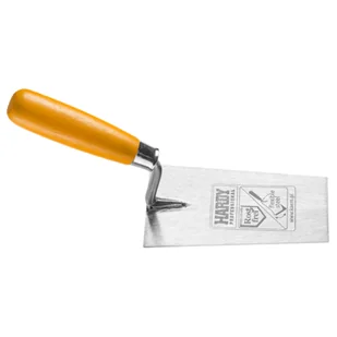 Kielnia szpachlowa seria 30 ze stali nierdzewnej 14 x 8 cm drewniana żółta rączka Hardy - Narzędzia murarskie - miniaturka - grafika 1