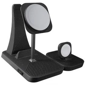 Zens Bezprzewodowa ładowarka 4-in-1 MFI+MFM Modular charging station ZEAPMO3 Czarna - Stacje dokujące do telefonów - miniaturka - grafika 1