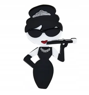 BROCHA, PRZYPINKA, BROSZKA, PLAKIETKA - Hepburn Śniadanie u Tiffany'ego - Broszki - miniaturka - grafika 1