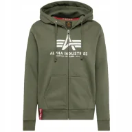 Odzież taktyczna i umundurowanie - Bluza rozpinana z kapturem Alpha Industries Basic 178325 142 - Ciemnooliwkowa  XXL - miniaturka - grafika 1