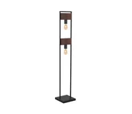 Lampy stojące - Klausen 107002 - Lampa podłogowa HARD 2xE27/11W/230V drewno/czarny - miniaturka - grafika 1