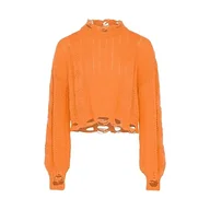 Swetry damskie - myMo Damski sweter z dzianiny pomarańczowy XS/S, pomarańczowy, XS - miniaturka - grafika 1