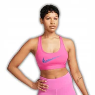 Koszulki i topy damskie - NIKE DAMSKI BIUSTONOSZ SPORTOWY RÓŻOWY TRENING ROZMIAR S FITNESS WYGODNY - miniaturka - grafika 1