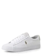 Trampki męskie - Polo Ralph Lauren Tenisówki z dodatkiem skóry Mężczyźni Tekstylia biały jednolity, 45 - miniaturka - grafika 1