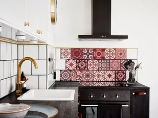 Naklejki na kafelki Różowa Talavera - Naklejki na ścianę - miniaturka - grafika 1