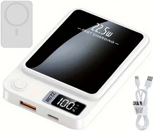 SZYBKI BEZPRZEWODOWY MAŁY POWER BANK MagSafe INDUKCYJNY 5000mAh 22,5W USB-C - Powerbanki - miniaturka - grafika 1
