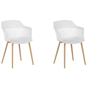 Krzesła - Beliani Zestaw 2 krzeseł do jadalni biały BERECA - miniaturka - grafika 1