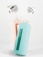 Kuchnia turystyczne i akcesoria - Sigg Dream szklana butelka do picia z etui silikonowe, 0.65 L, odporne na wysoką temperaturę, bez BPA, turkusowa, Glacier, 7.6 x 7.6 x 24.4 cm 8649.00 - miniaturka - grafika 1