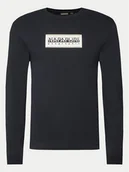 Koszulki męskie - Napapijri Longsleeve S-Box Logo NP0A4I3M Czarny Regular Fit - miniaturka - grafika 1