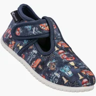 Buty dla dziewczynek - Kapcie Dziecięce Na Rzepy Barefoot Buty Lekkie Skórzana Wkładka Wojtyłko Granatowe 24 Granatowy - miniaturka - grafika 1