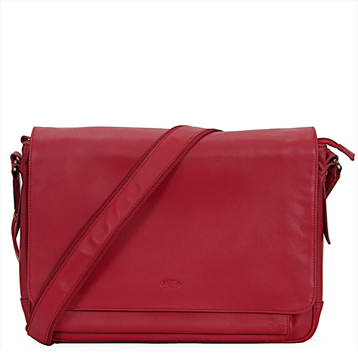 Torba listonoszka szlachetna skóra licowa bordowa KATANA