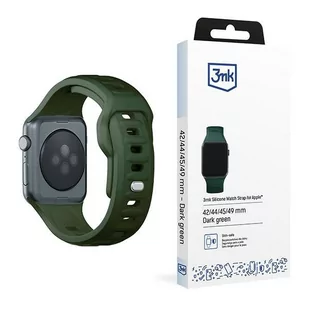 3MK Silicone Watch Strap Ciemnozielony/ Dark Green silikonowy gumowy pasek dla Apple Watch 1/2/3/4/5/6/7/8/9/SE/Ultra/Ultra2 42/44/45/49mm - Akcesoria do smartwatchy - miniaturka - grafika 1