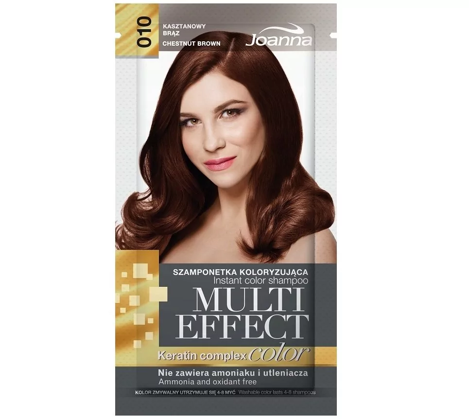 Joanna Multi Effect Color Keratin Complex Szamponetka 10 Kasztanowy Brąz 35g  Joanna