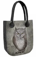 Torebki damskie - Sunlovers, Torba filcowa City, Antracyt Sowa Eleonora, 42x35x10 cm - miniaturka - grafika 1