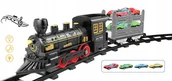 Samochody i pojazdy dla dzieci - POCIAG Z WAGONEM PRZEWOŻĄCYM DWA SAMOCHODY EFEKTY DŹWIEKOWE ŚWIETLNE - miniaturka - grafika 1