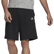 Spodnie sportowe męskie - Spodenki adidas Essentials French Terry Melange HE1804 - czarne - miniaturka - grafika 1