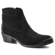 Botki damskie - Czarne Botki Carinii Damskie Modne Obuwie Jesienne - miniaturka - grafika 1