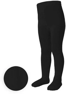 Rajstopy dziecięce - Rajstopki dla dziewczynki z tłoczonym wzorem art. 071 FO372 czarny - grafika 1
