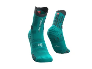 COMPRESSPORT Skarpetki do biegania trailowe ProRacing Socks v3.0 szaro-niebieskie - Skarpetki sportowe męskie - miniaturka - grafika 5
