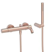 Baterie wannowe i prysznicowe - Bateria wannowa ścienna Tres Study różowe złoto mat 26117001OPM - miniaturka - grafika 1