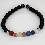 Bransoletki - Bransoletka czakr mała z agatem czarnym - miniaturka - grafika 1