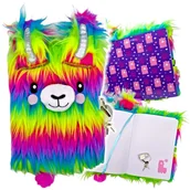 Szkolne artykuły papiernicze - Pamiętnik z kłódką 3D włochacz A5 96k Rainbow Alpaca - miniaturka - grafika 1